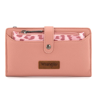 HOTMontana West X Wrangler Wallet Women Bifold Wallets, Card Cases & Money Organizers Leopard Print Credit Card Wallet Ladies Female Western Wallets with RFID Lining and Coin Purse