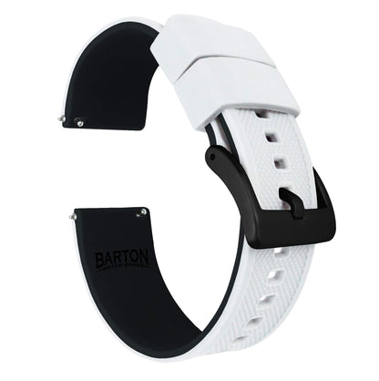 HOTBARTON Elite Silicone Watch Bands - Quick Release - Choose Strap Color & Buckle Color (Stainless Steel, Black PVD or Gunmetal Grey) - 18mm, 20mm, 22mm & 24mm Watch Straps