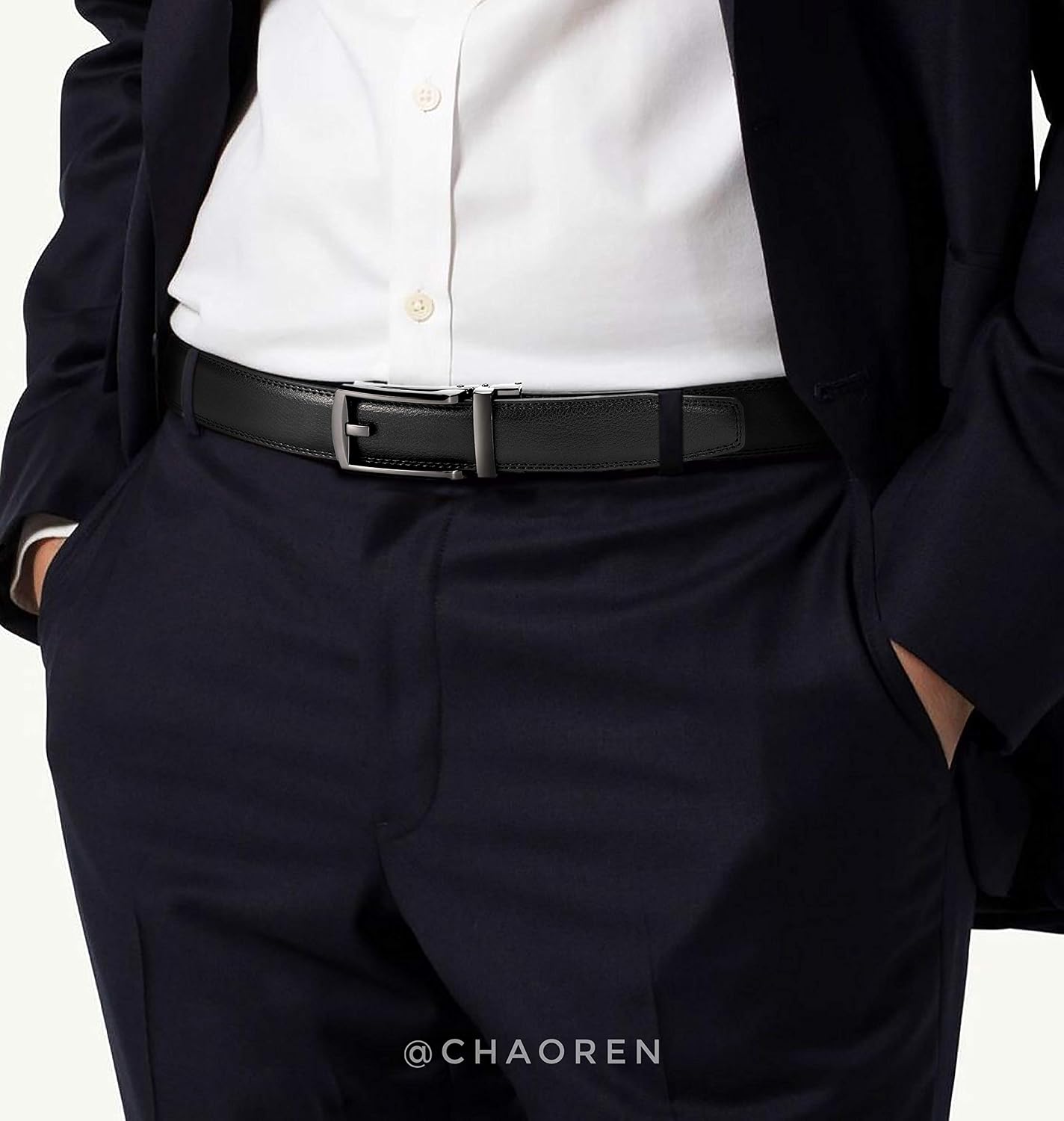 HOTCHAOREN Mens Dress Belt - Ratchet Belt Leather 1 1/4" Comfort Click - Perfect Companion to Mens Dress Shoes