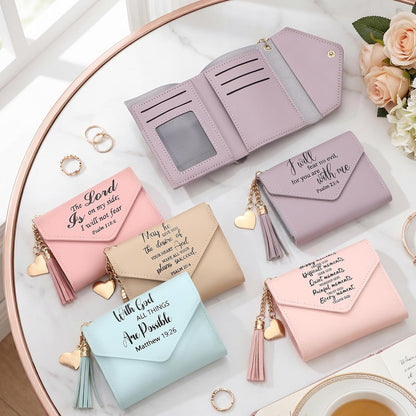 HOT10 Pcs Small Scripture Coin Purse Christian Church Bulk Gifts for Women Religious Purse Pouch with Tassel for Travel Women Employee(Colorful,Scripture)