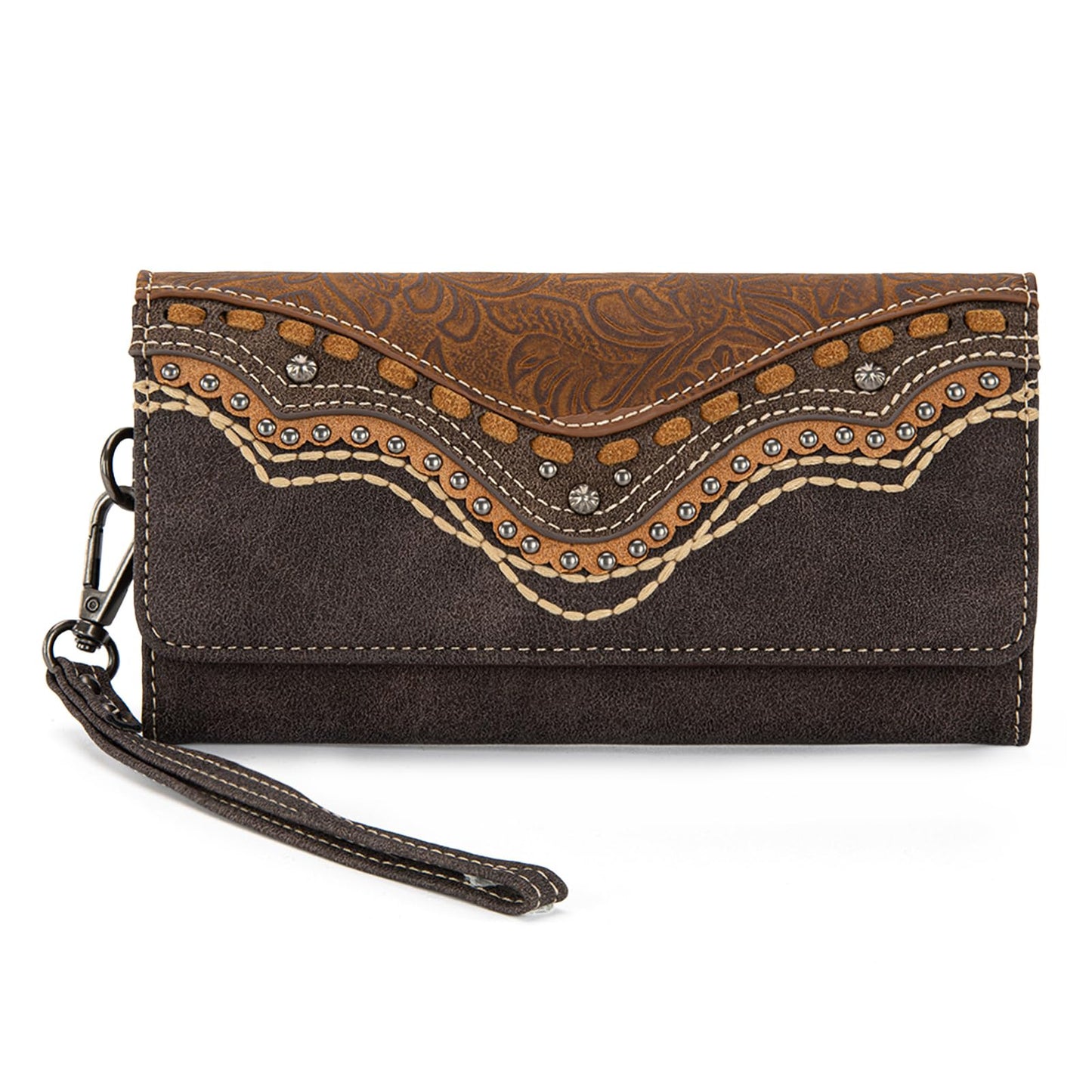 HOTMontana West Wristlet Wallets for Women Western Trifold Wallet Purse with Card Holder MW1340-W002TN