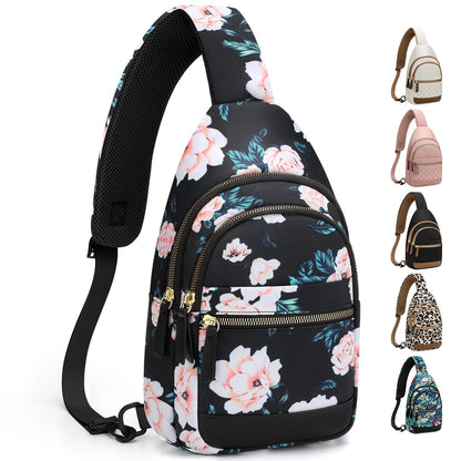 HOTCapolo Sling Bag for Women Men Waterproof Crossbody Bags for Women Trendy Casual Fanny Pack with Convertible Shoulder Strap Chest Bag for Travel Hiking(Black, Large)