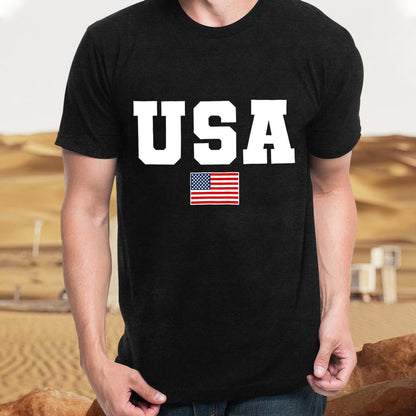 HOTSUWATOIN USA 4th of July Shirts for Men American Flag Short Sleeve Patriotic Independence Day Tee Top