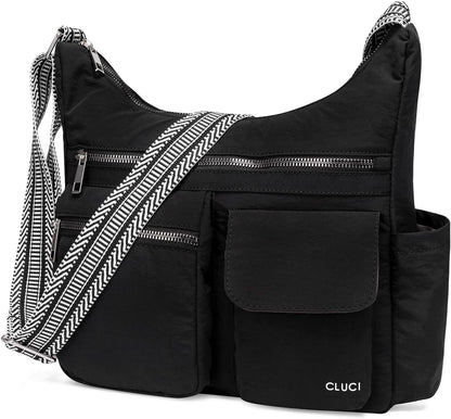 HOTCLUCI Waterproof Nylon Crossbody Bags For Women Bundles with Small Wallet for Women