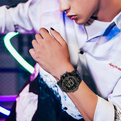 HOTFANMIS Mens Military Multifunction Digital LED Watch Electronic Waterproof Alarm Quartz Sports Watch