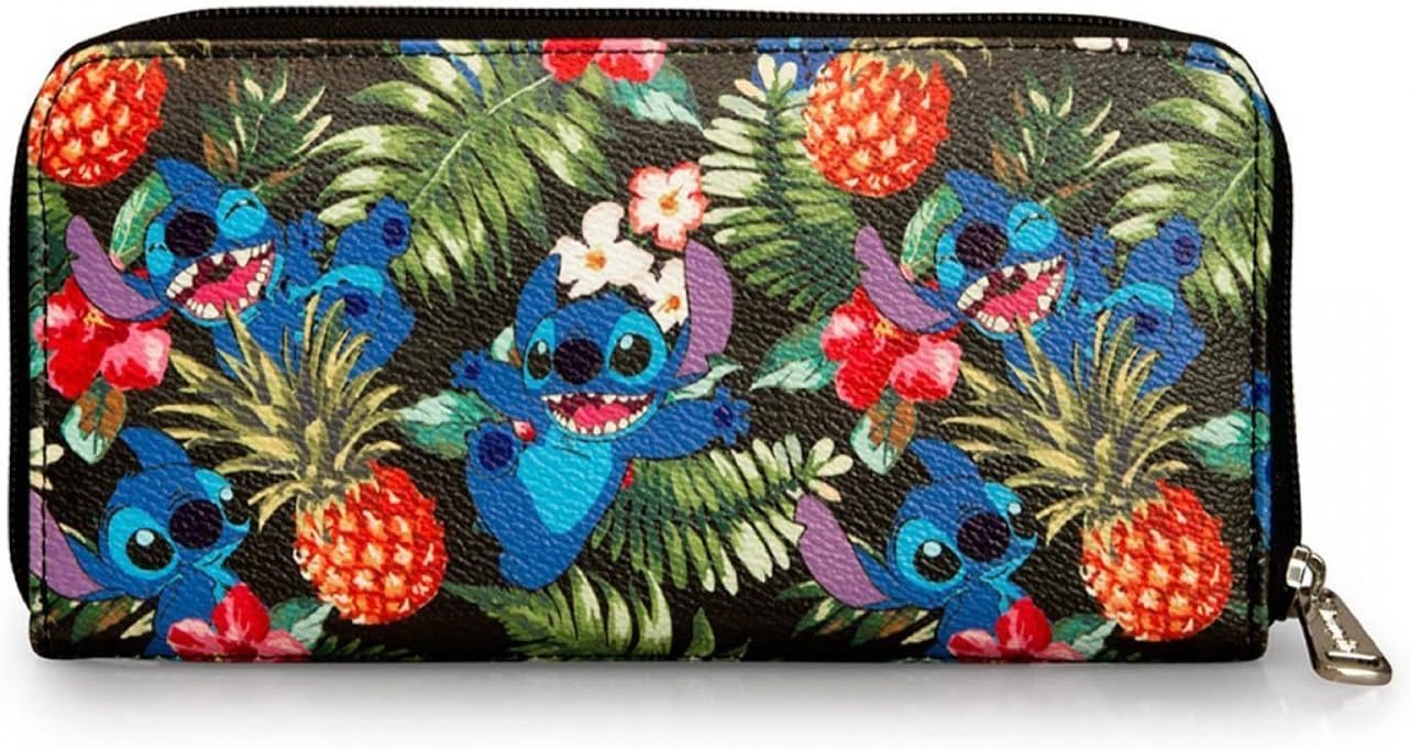 HOTLoungefly Disney Stitch Hawaiian Pebble Print Wallet