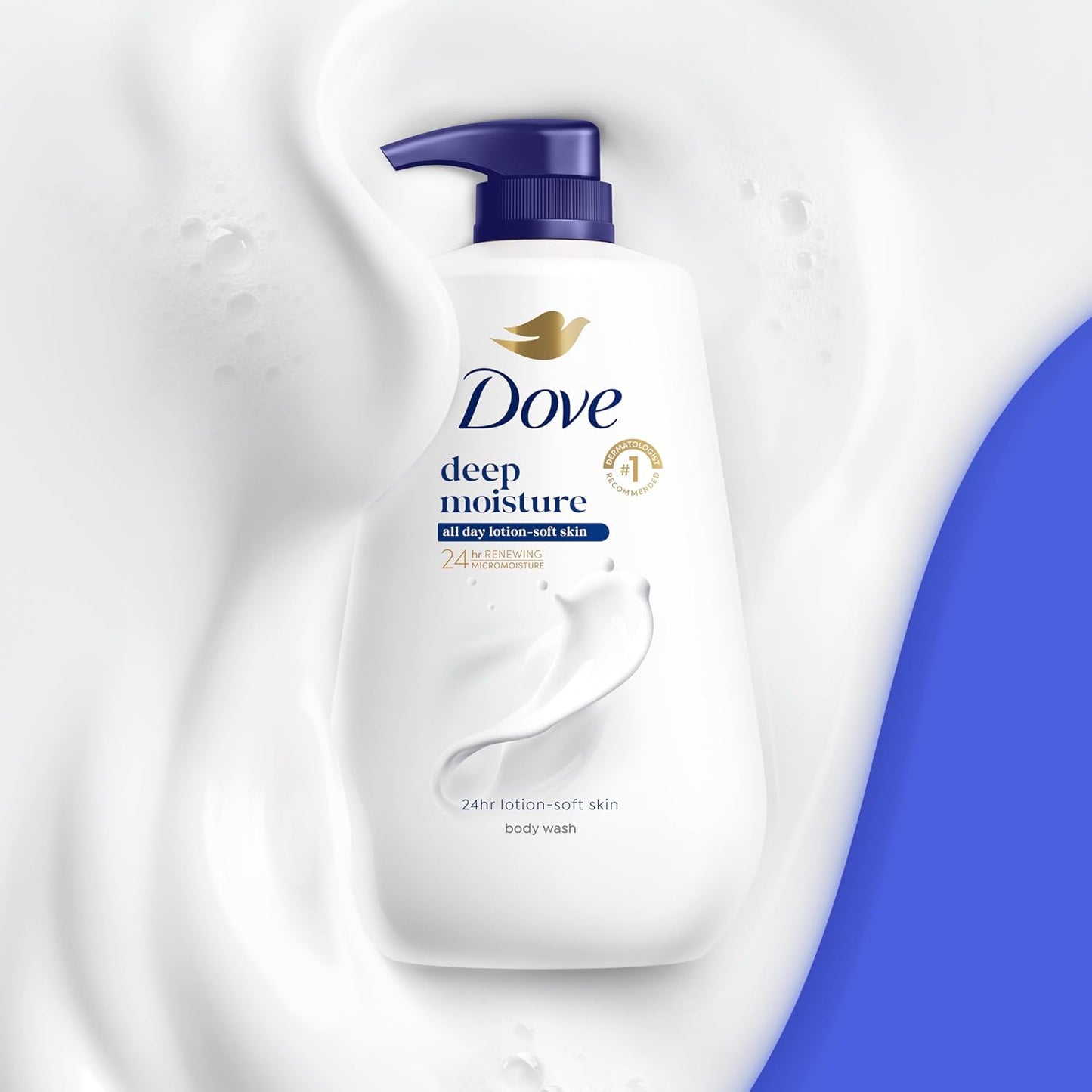 HOTDove 24hr Lotion Body Wash Deep Moisture, 30.6 oz | Moisturizing body wash with MicroMoisture technology for 24-hour hydration and lotion-soft skin