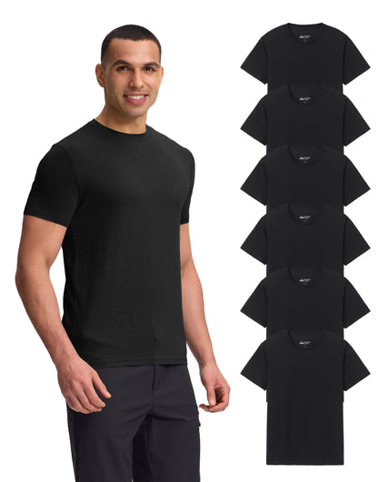HOTPioneer Camp Mens Bamboo Shirts Ultra Soft Plain Tshirts for Men Cooling Crew Neck Casual Basic Tee Shirt Undershirt
