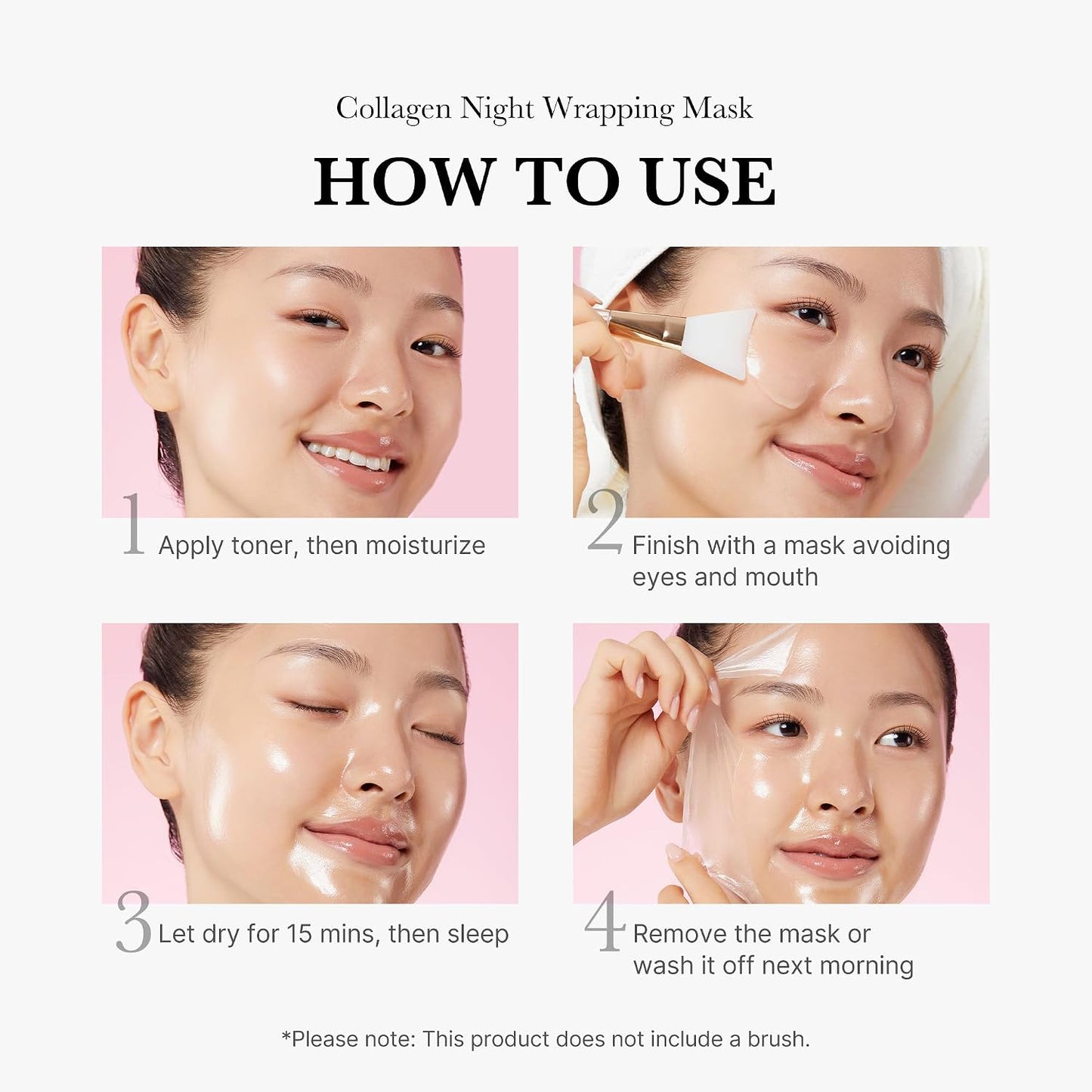 HOTmedicube Wrapping Mask Collagen Overnight Peel Off Facial Mask | Elasticity & Hydration Care, Reduces Sagging & Dullness | Hydrolyzed Collagen For Glowing Skin | Korean Skin Care, 2.53 fl.oz