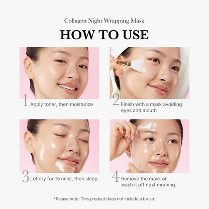 HOTmedicube Wrapping Mask Collagen Overnight Peel Off Facial Mask | Elasticity & Hydration Care, Reduces Sagging & Dullness | Hydrolyzed Collagen For Glowing Skin | Korean Skin Care, 2.53 fl.oz