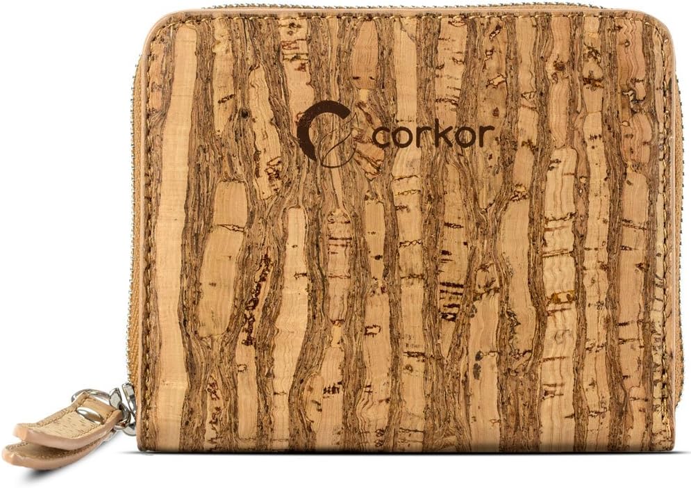 HOTCorkor Cork RFID Square Wallet – Women’s Wallet - RFID Blocking - Vegan Leather – Cruelty Free – Eco Friendly - Zebra