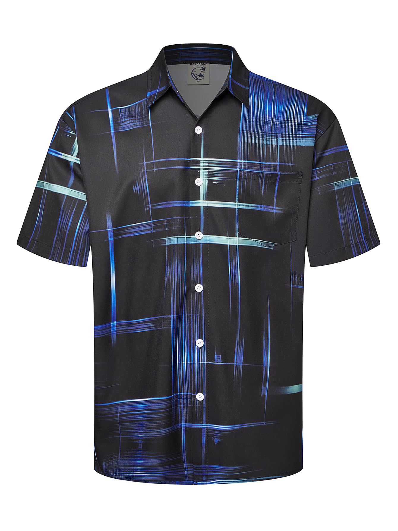 HOTHardaddy Men's Hawaiian Shirt Short Sleeves Printed Button Down Summer Beach Casual Shirts