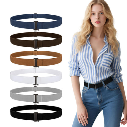 HOTJASGOOD 3/4/5/6 Pack No Show Stretch Belts for Women Invisible Elastic Belt for Jeans Pants Shirt Sweater Tuck Band