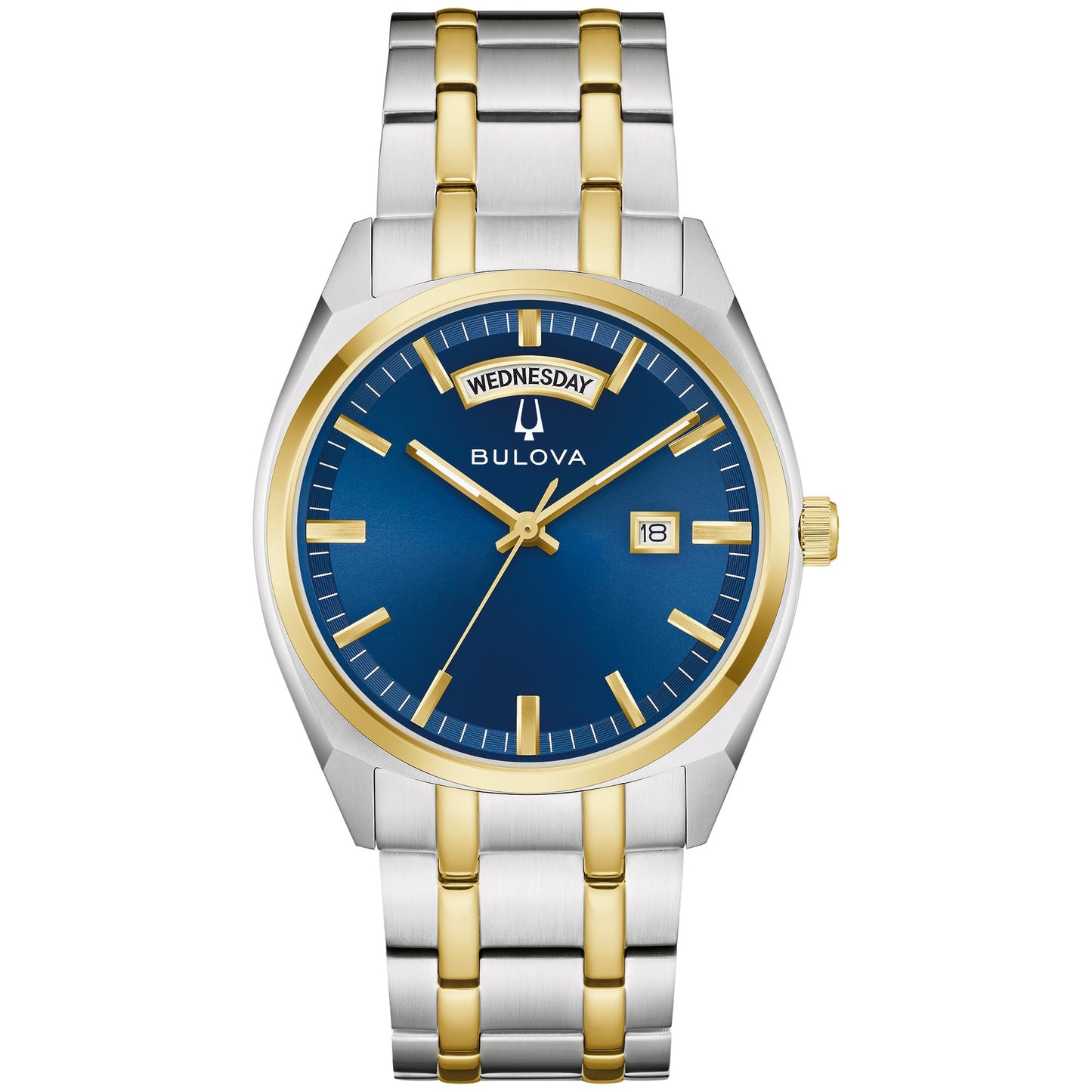 HOTBulova Men's Classic Dress Surveyor 2-Hand Day/Date Quartz Watch, Luminous Hands, 39mm