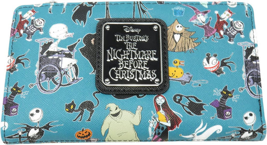 HOTLoungefly Disney The Nightmare Before Christmas Allover Print Bi-fold Wallet