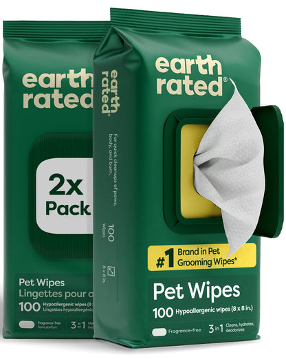 HOTearth rated Dog Wipes, Hypoallergenic, Cleaning and Hydrating, for Grooming Paws, Body and Butt, Lavender Scented, 400 Count