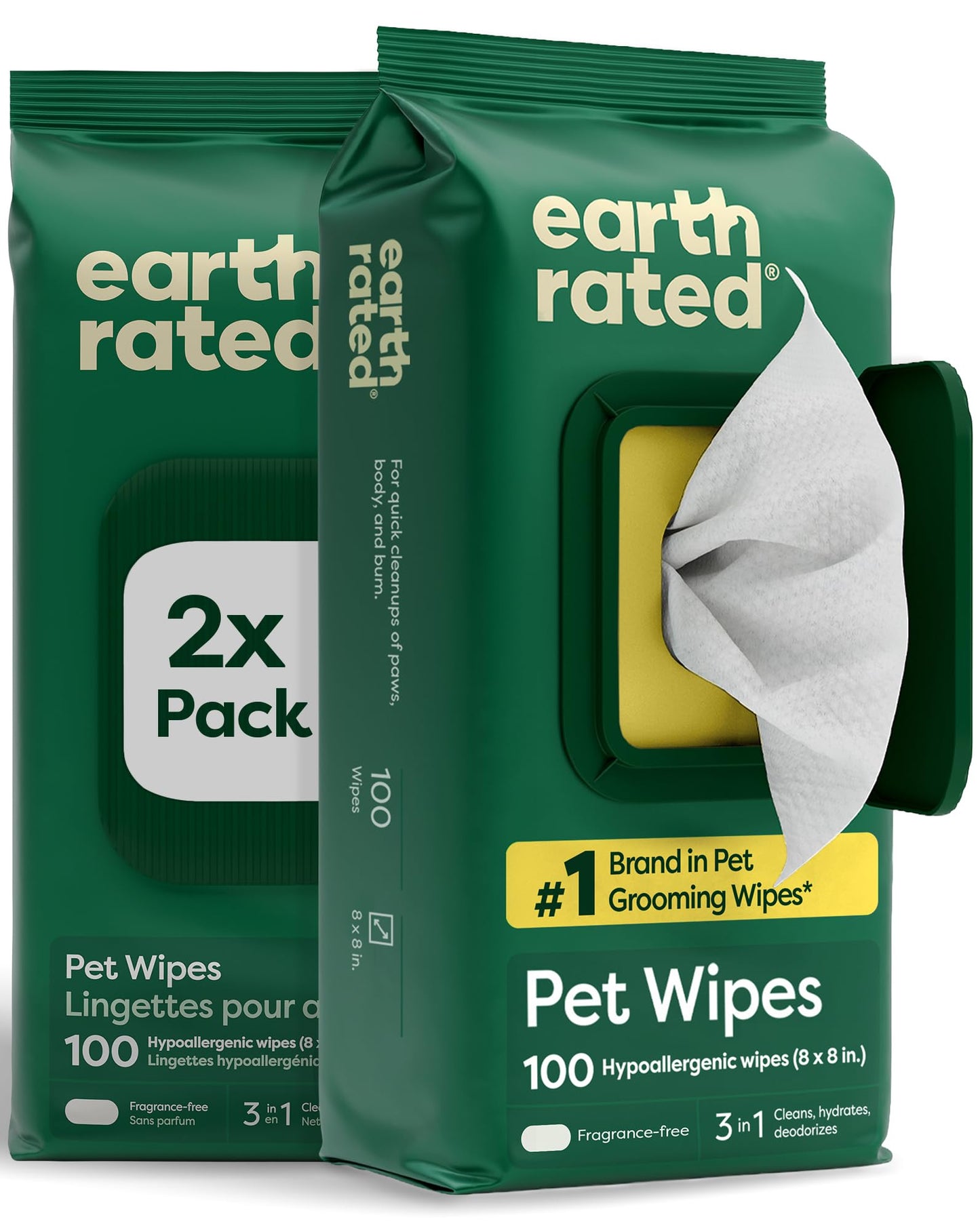 HOTearth rated Vet-Developed Dog Eye Wipes, Hypoallergenic Pet Wipes for Dogs & Cats to Remove Dirt & Discharge, Fragrance Free, 70 Count