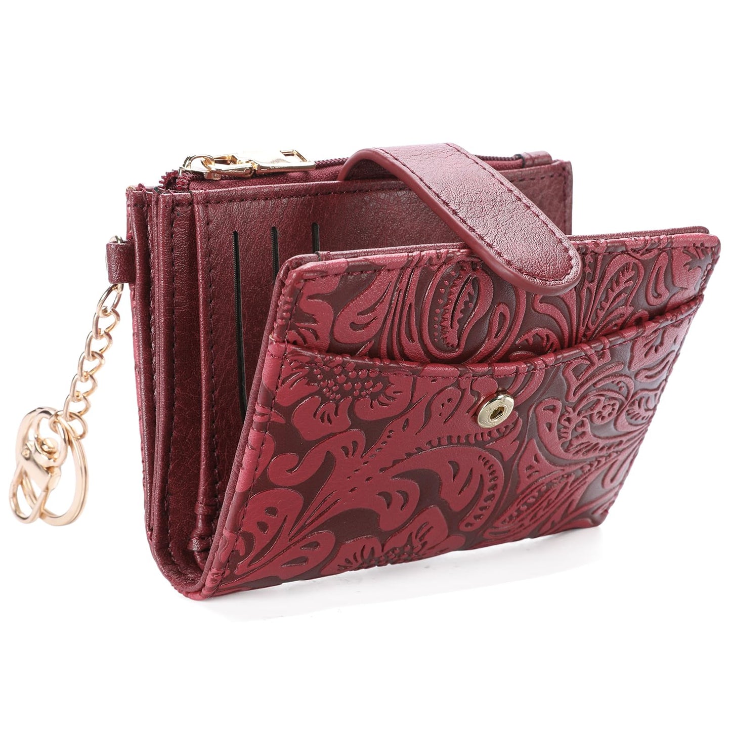 HOTGOIACII Small Wallet for Women RFID Blocking Bifold Leather Wallets Ladies Card Holder with Zipper Coin Pocket Black