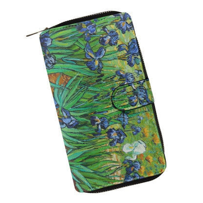HOTjoo meryer Monet Oil Painting Flap Long Wallet Water Lilies Print Leather Wallet for Women Men,Monet Water Lilies
