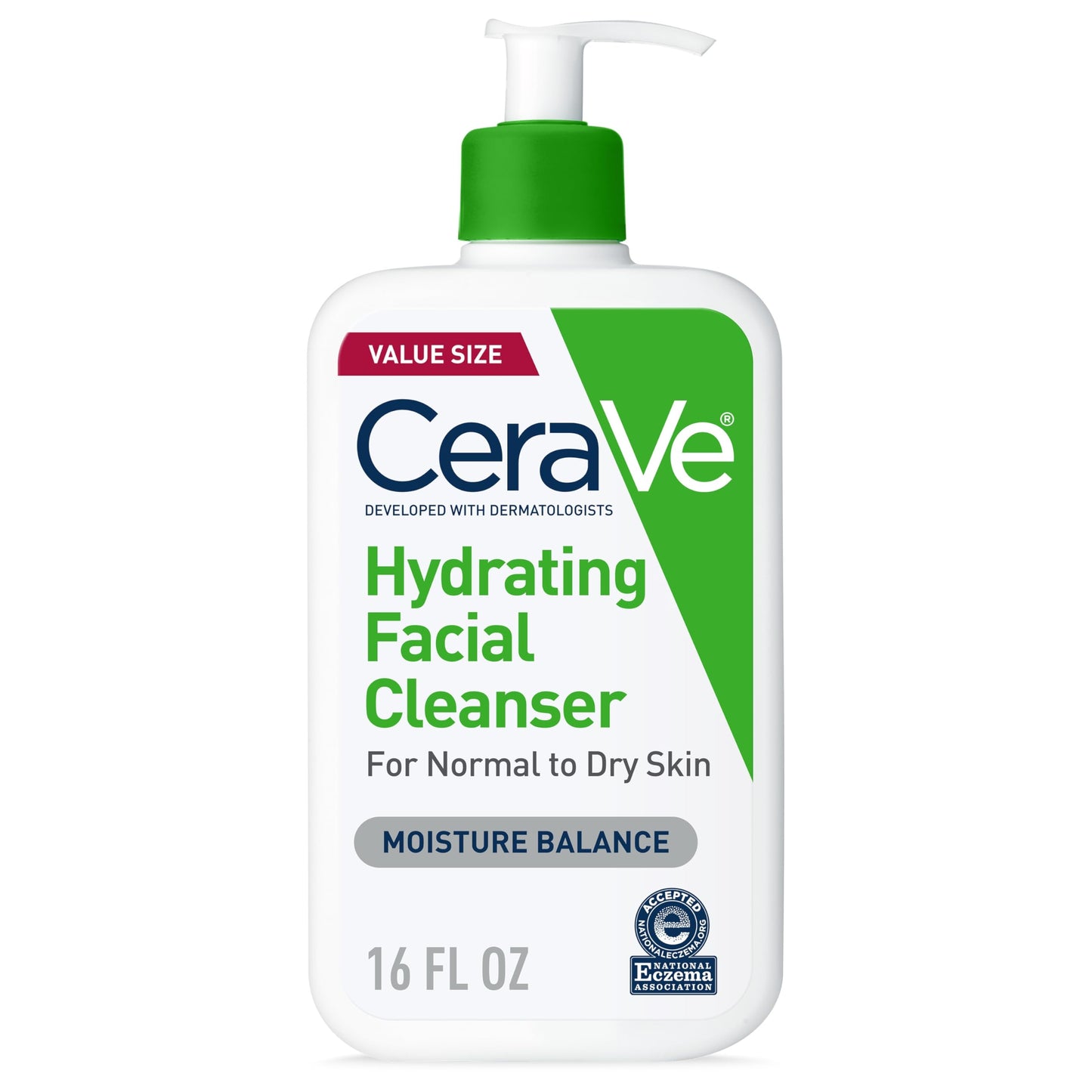 HOTCeraVe Hydrating Facial Cleanser, Moisturizing Face Wash For Dry Skin, Hyaluronic Acid + Ceramides + Glycerin, Hydrating Cleanser For Normal To Dry Skin, National Eczema Association Certified, 16 Oz