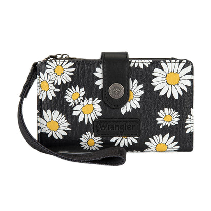 HOTX Wrangler Small Wallet Women, Wristlet Rfid Blocking Wallets Large Capacity Bifold Wallet with Coin Pocket