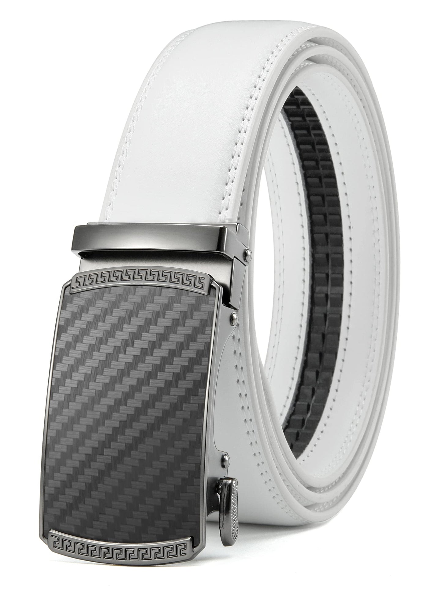 HOTCHAOREN Mens Belt Leather Ratchet Belt - Customizable Fit, Effortless Style (35mm)