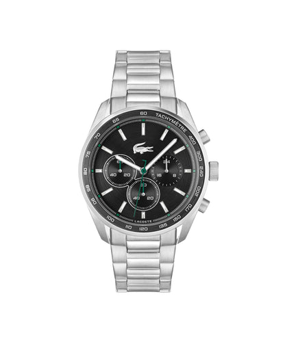HOTLacoste Boston Men's Chronograph Watch - Classic Stainless Steel - Tachymeter - Water Resistant up to 5ATM/50 Meters - Modern Design for Him - 42mm