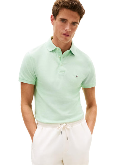 HOTTommy Hilfiger Men's Short Sleeve Polo Shirts in Slim Fit with Stretch and Organic Pique Cotton