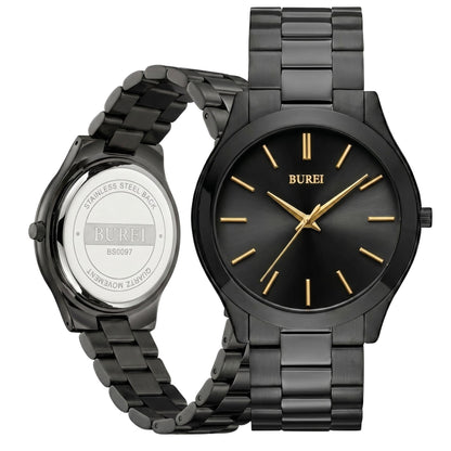 HOTBUREI Men Watches Gifts for Men Fashion Stainless Steel Analog Quartz Waterproof Watches for Mens