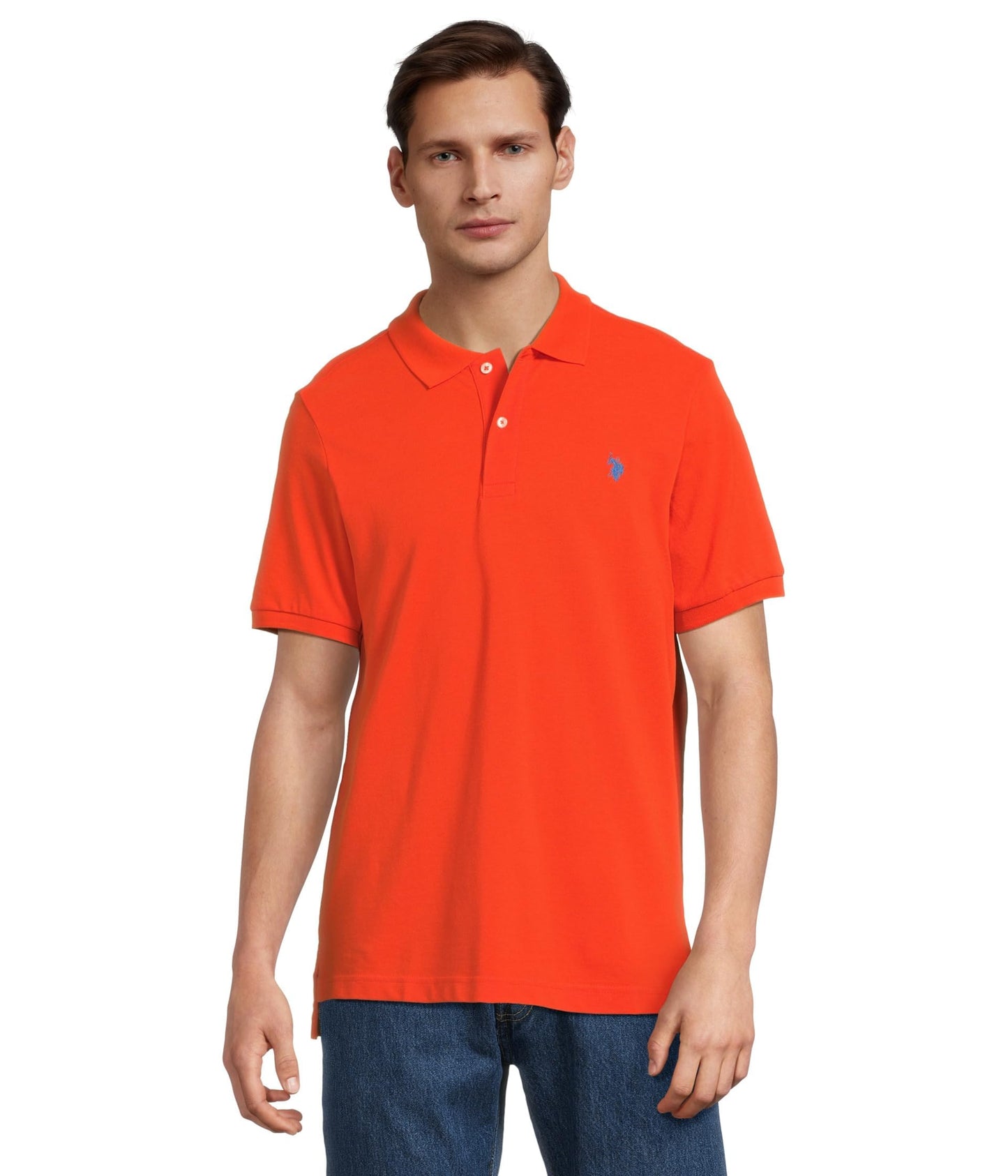 HOTU.S. Polo Assn. Men's Classic Polo Shirt, Two-Button Closure Pique Polo Shirt, Summer Fashion Golf Shirt | Two-Button Closure Pique Polo Shirt, Summer Fashion Golf Shirt
