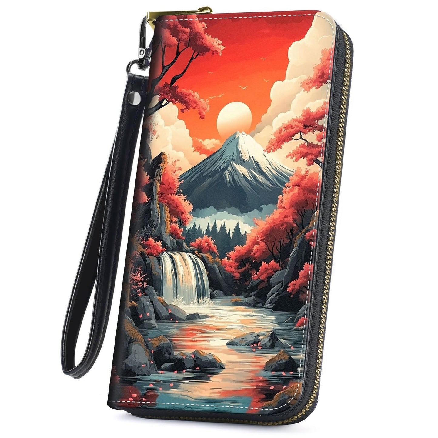 HOTCute Wallets for Women Girls, Large Capacity PU Leather RFID Blocking Clutch Purse with Wristlet