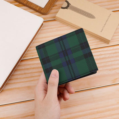 HOTSlim Wallet for Women, Bifold Large Capacity Card Holder Wallet with Cash Compartments and ID Window, Cute Change Purse Easy Access, Green Scottish Tartan Check Plaid