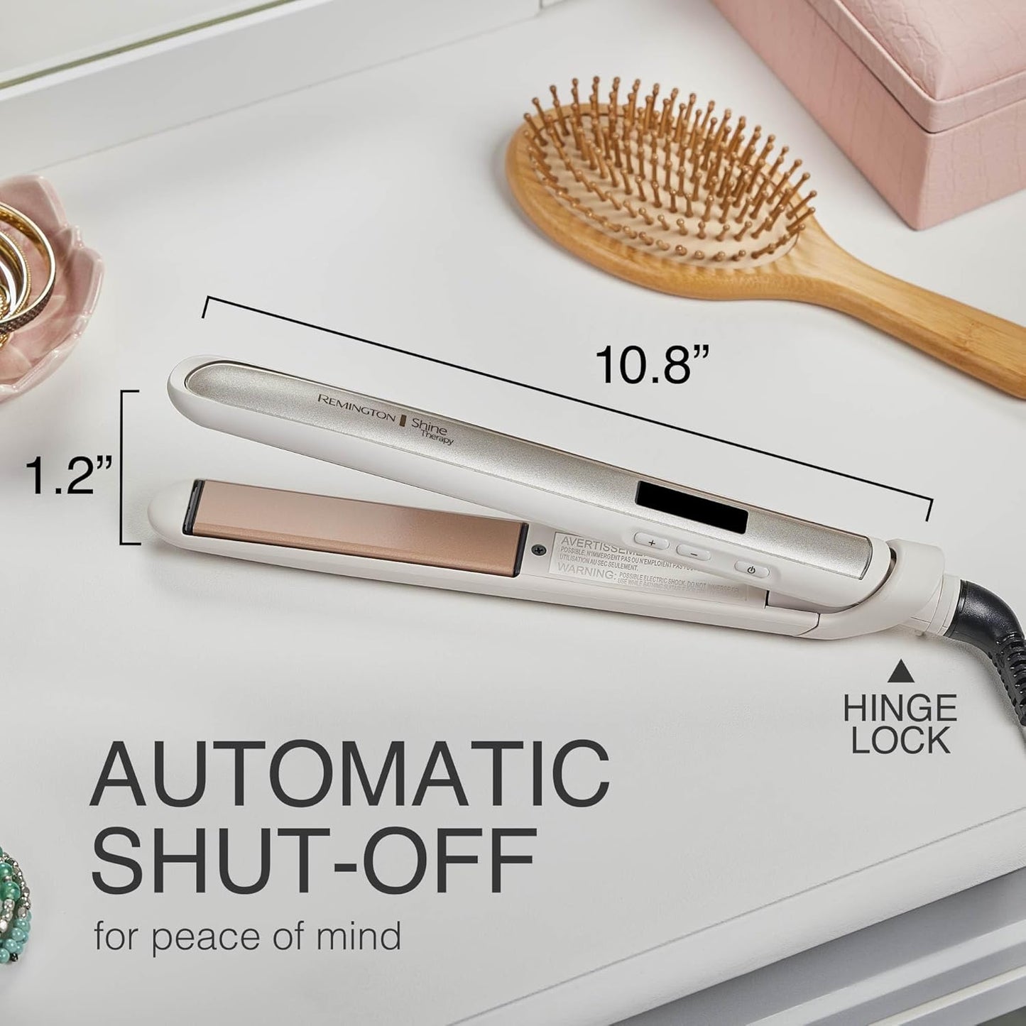 HOTRemington Shine Therapy 1 inch Hair Straightener Iron, Flat Iron Infused with Argan Oil & Keratin, Professional Ceramic Flat Iron for Less Frizz, Shines and Smooth, Styling Tools