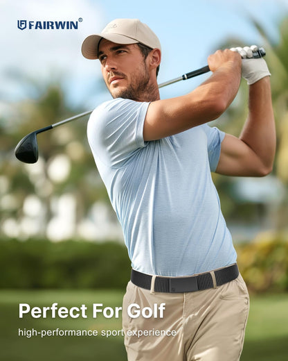 HOTFAIRWIN Men's Ratchet Belt, Nylon Tactical Belt, Adjustable Ratcheting Buckle for Golf Work Casual Outdoor Hiking Daily Wear