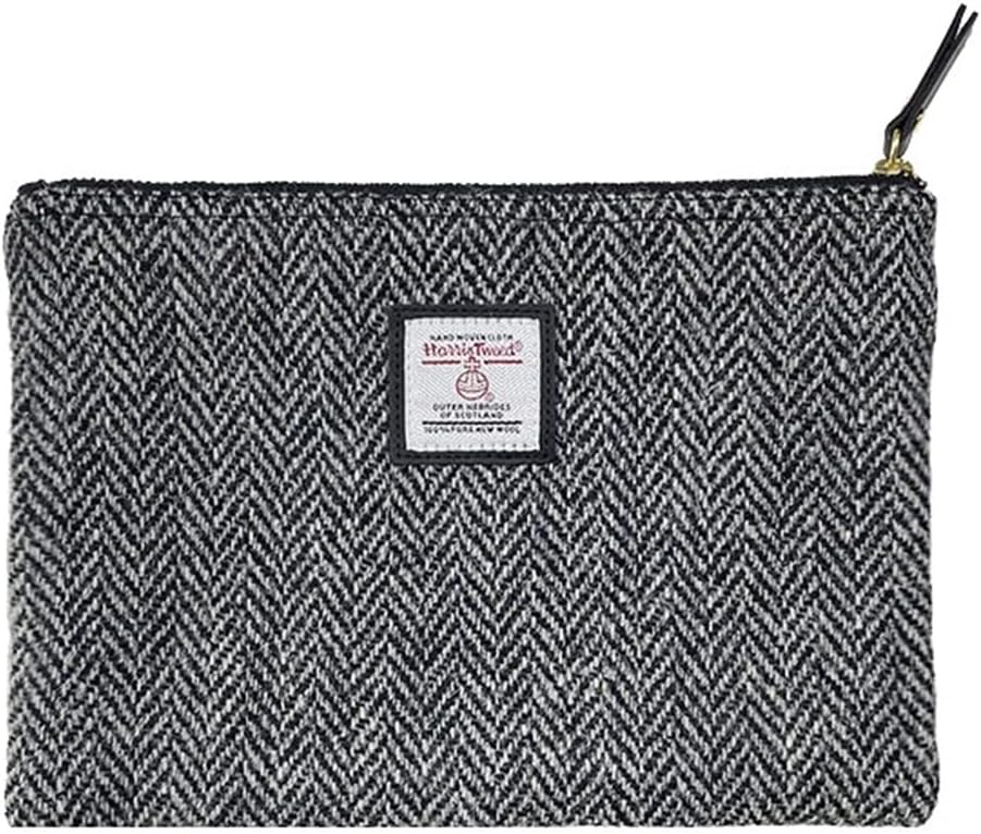 HOTHarris Tweed Coin Purse Handmade Lipstick Bag Vintage British Portable Credit Card ID Wallet with YKK Zipper for Women men (Mint Green, Large)