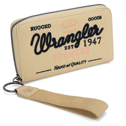 HOTMontana West X Wrangler Wristlet Wallets for Women Classic Retro Wallet Purse Bifold Credit Card Wallets for Women Oversized Logo Clutch Wristlet