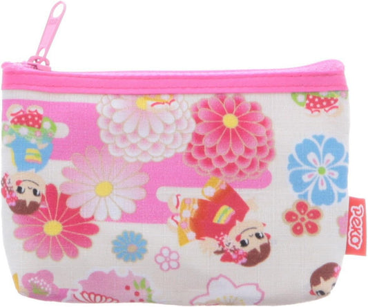 HOTPeko-chan x Kyoto Card Case with Zipper Cream
