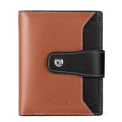 HOTBOSTANTEN Women Leather Wallet RFID Blocking Bifold Zipper Pocket Wallet Card Case Purse with ID Window