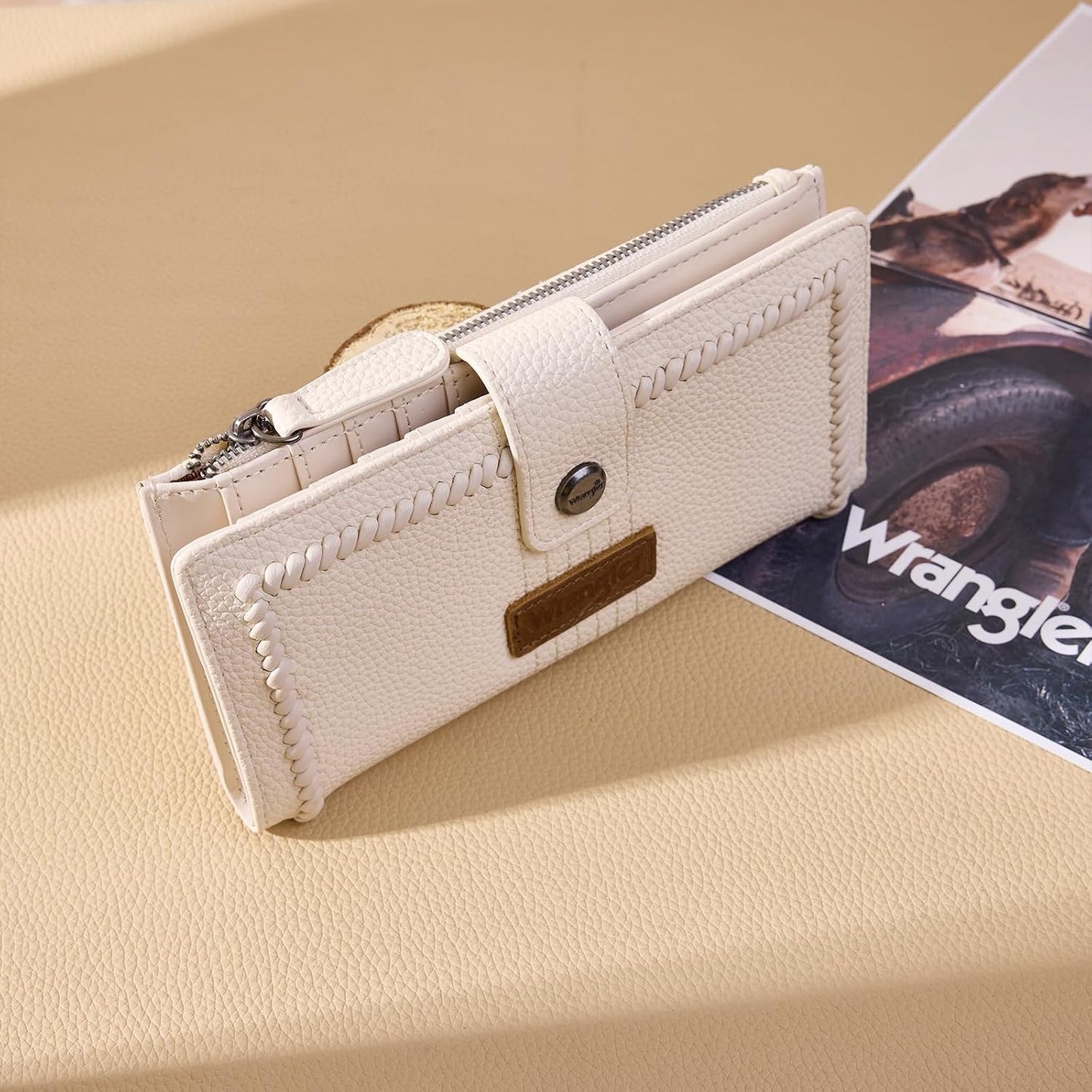 HOTMontana West X Wrangler Wallets for Women Ladies Female Bifold Card Cases Money Organizer Minimalist Travel Wallet with Rfid Lining and ID Window