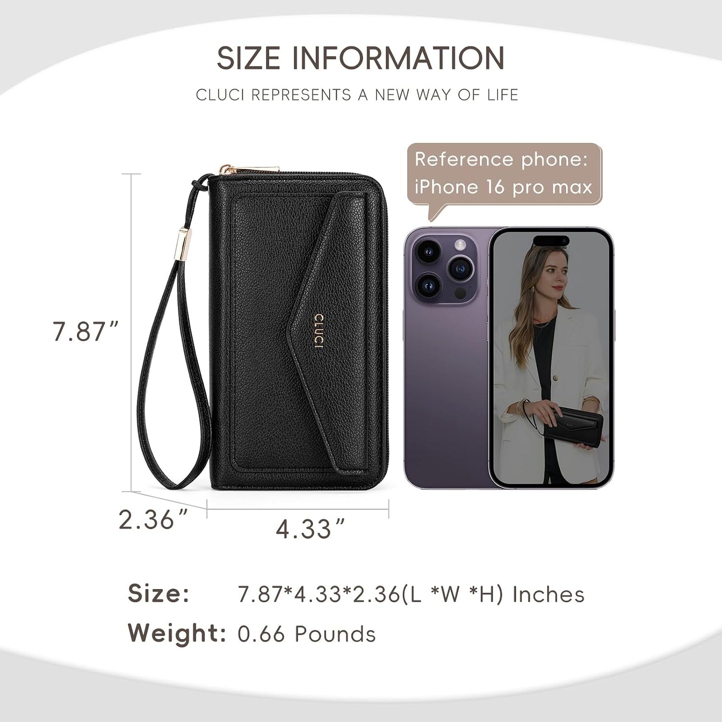 HOTCLUCI Wallet Women Capacity Wristlet Purse for Women Long Ladies Wallet RFID Blocking Multi Credit Card Holder