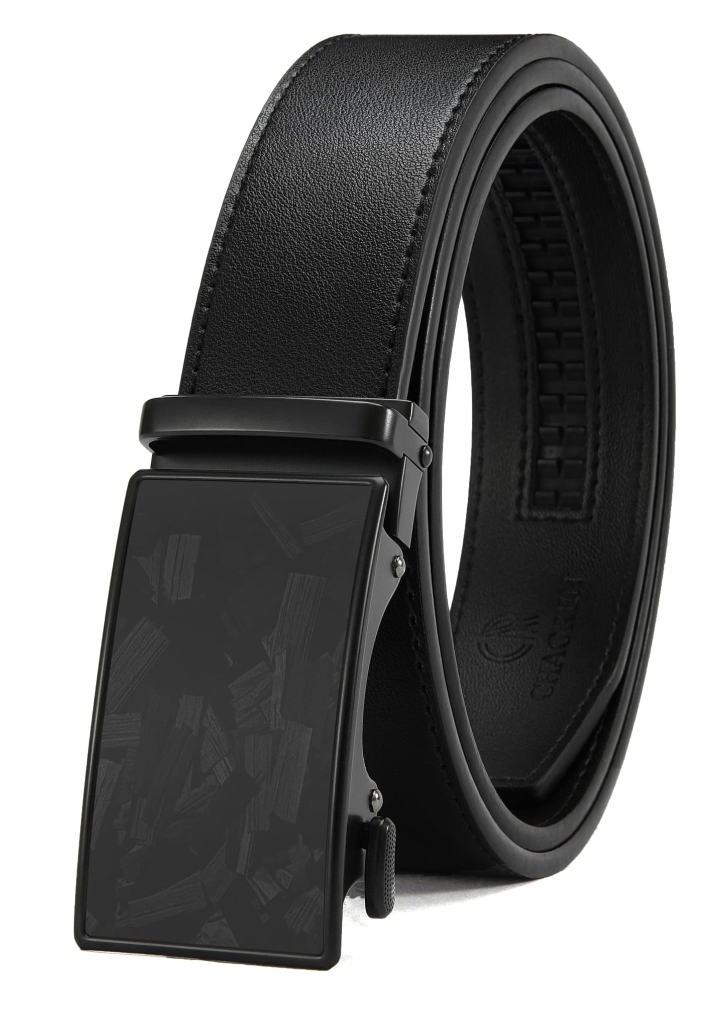HOTCHAOREN Mens Belt - Mens Ratchet Belt Leather 1 3/8" for Dress Pant - Micro Adjustable Belt Fit Everywhere