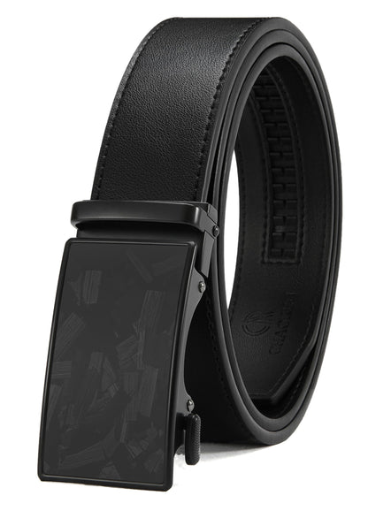HOTCHAOREN Mens Belt - Mens Ratchet Belt Leather 1 3/8" for Dress Pant - Micro Adjustable Belt Fit Everywhere