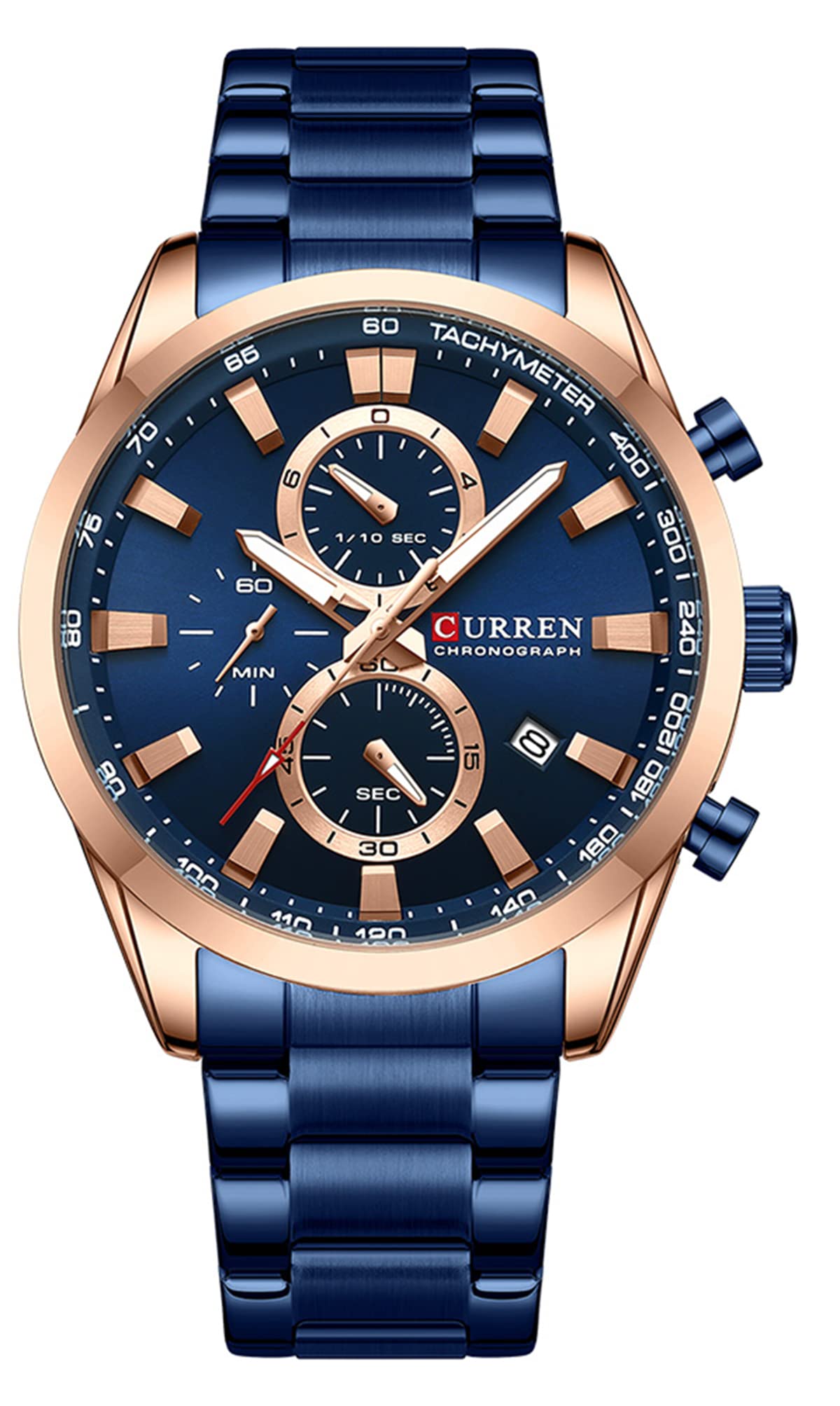 HOTFANMIS Mens Luxury Watches Business Chronograph Dress Waterproof Leather Strap Analog Quartz Wrist Watch