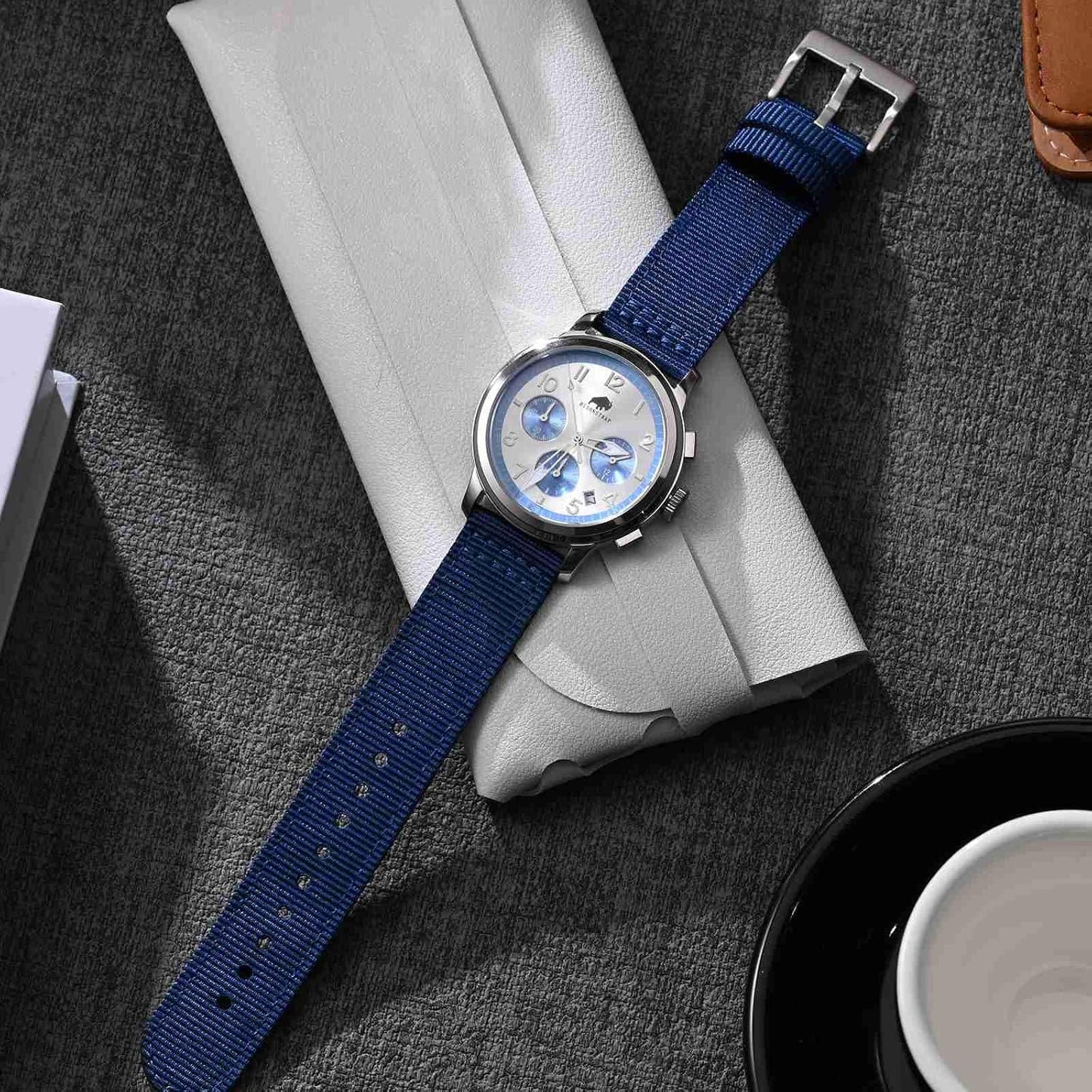 HOTBISONSTRAP Men’s Nylon Watch Bands, Two-Piece Military Watch Straps, Quick Release, Brushed Buckle, Band Width 18mm 19mm 20mm 22mm