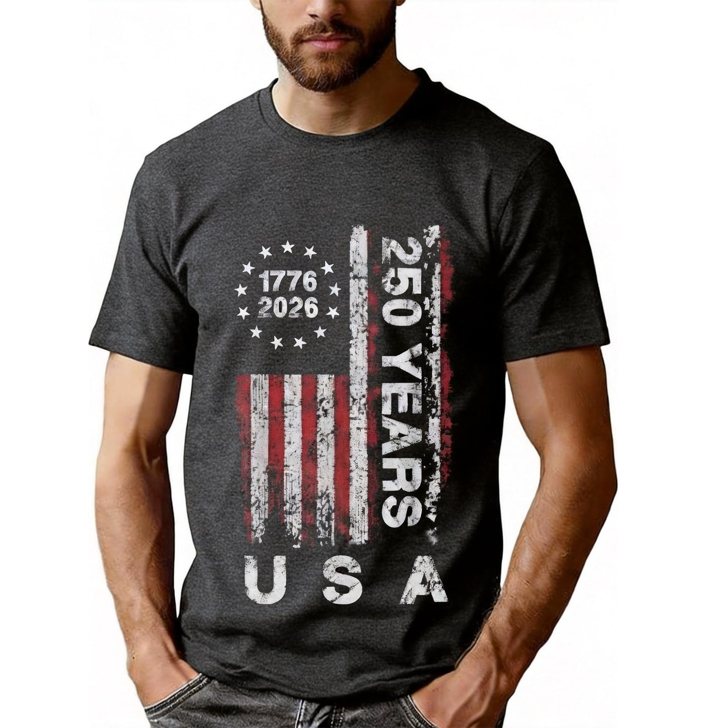 HOT250 Anniversary USA Shirts: 1776-2026 250th Birthday Patriotic American Flag T-Shirt 4th of July Shirt