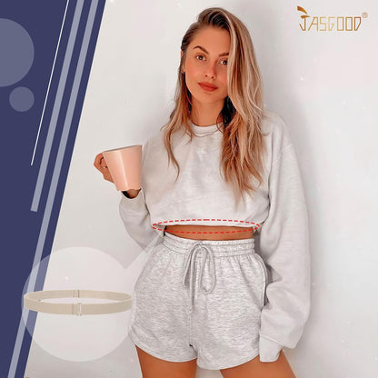HOTJASGOOD Crop Top Tuck Waist Band Adjustable Band Tucking Sweaters Shirts Elastic Stretch Belts for Women Change Style of Tops