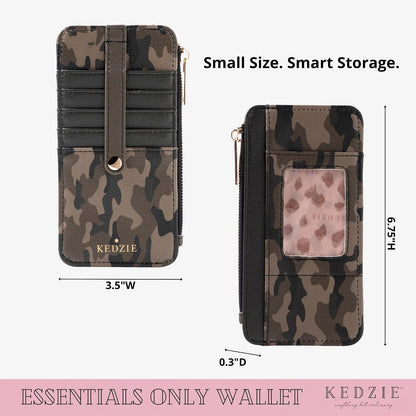 HOTKEDZIE Essentials Women's ID Wallet in Vegan Leather - Glamoflauge