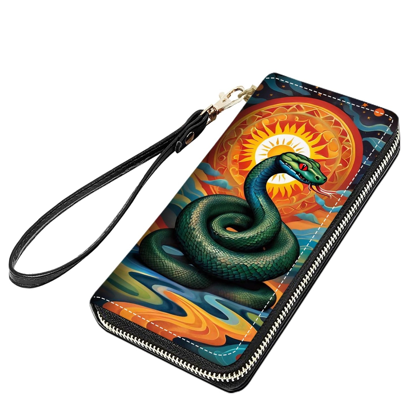 HOTCute Sloth Print Women Large Capacity PU Leather Zip Around Wallet, Multifunctional Clutch Purse for Cash/Card/Coin/Smart Phone