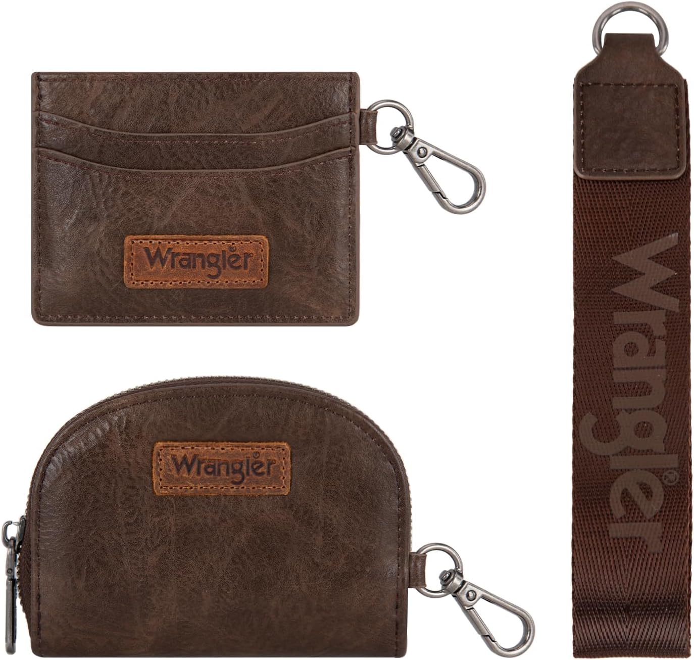 HOTWrangler KeyChain Wallet Wristlet Wallets for Women Dual Pouch Wristlet with Zipper Womens Credit Card Holder Wallet