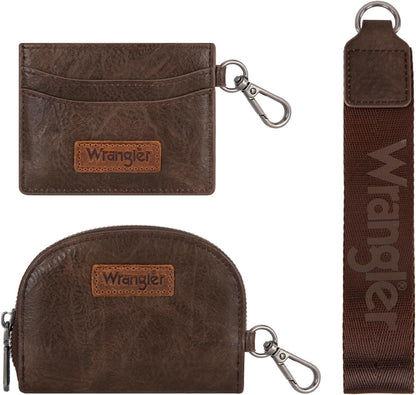 HOTWrangler KeyChain Wallet Wristlet Wallets for Women Dual Pouch Wristlet with Zipper Womens Credit Card Holder Wallet